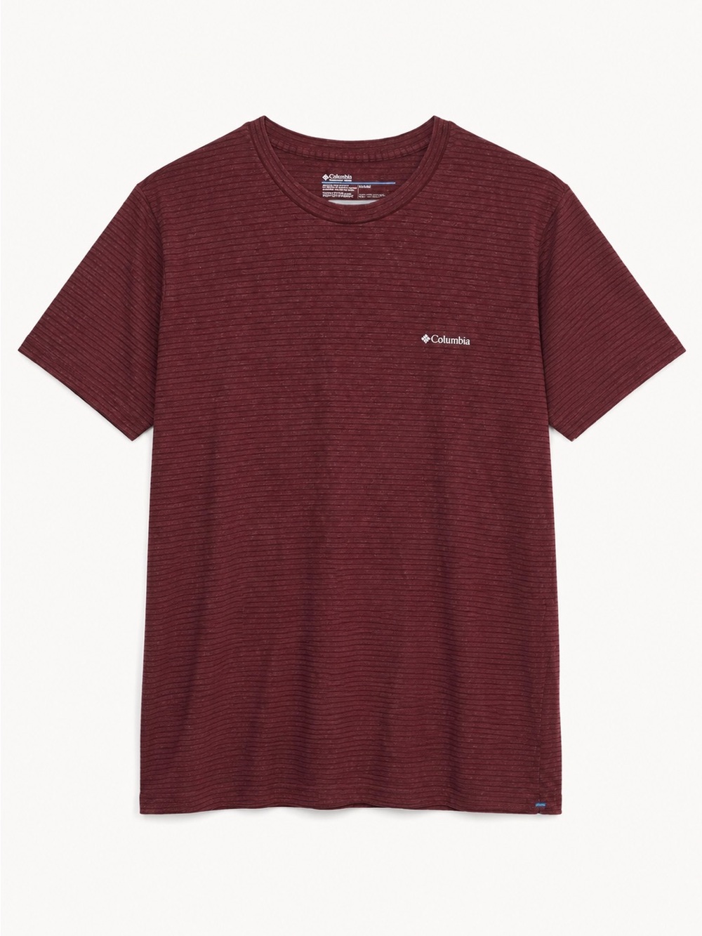Columbia Medium Burgundy Striped Stretch T-Shirt Unisex Outdoor Casual